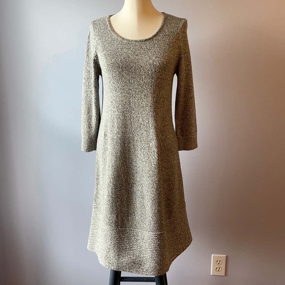 NEW LOFT SWEATER DRESS GREY AND BLACK TWEED
